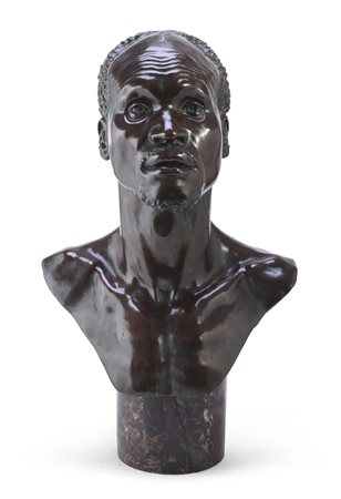 BUSTO DI NUBIANO IN BRONZO DI EUGENIO MACCAGNANI