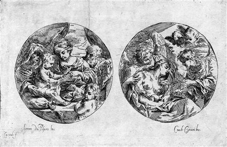 Caccioli, Giuseppe Antonio (Bologna 1672 - 1740)SACRA FAMIGLIA / MORTE DI...