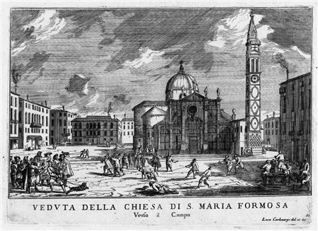 Carlevarijs, Luca(Udine 1663 - Venezia 1730)VEDUTA DELLA CHIESA DI S.MARIA...