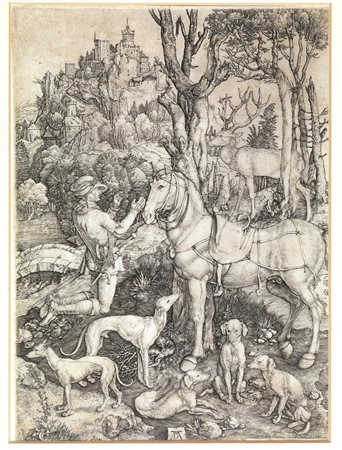 D&uuml;rer, Albrecht(Norimberga 1471 - 1528)SANT&rsquo;EUSTACHIO. 1501Bulino....