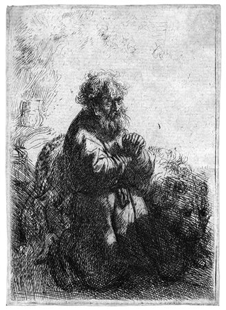 Harmenszoon Van Rijn, Rembrandt(Leida 1606 - Amsterdam 1669)SAN GEROLAMO...