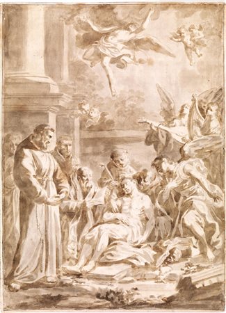 [cerchia di] Graziani, Ercole(Bologna 1688 - 1765)TRANSITO DI UN SANTOPenna e...