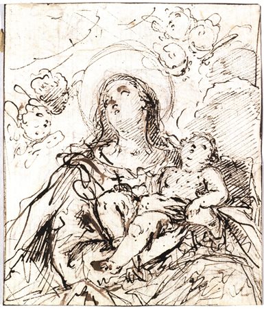 Rolli, Giuseppe Maria (Bologna 1645 - 1727)MADONNA E GESU&rsquo; BAMBINO FRA...