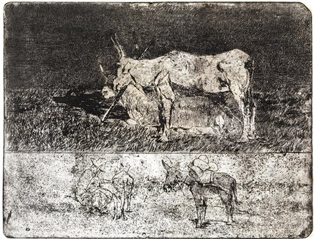 Fattori, Giovanni(Livorno 1825 - Firenze 1908)STUDI DI ANIMALIAcquaforte su...