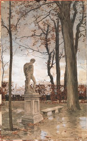 Calderini, Marco(Torino 1850 - 1941)IL PARCO DEL VALENTINO. 1890Tecnica mista...