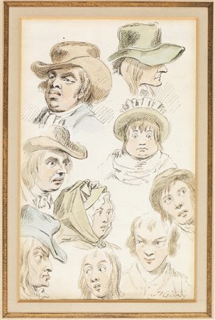 Gillray, James(Chelsea 1757 - Londra 1815)STUDI CARICATURALI DI VOLTIPenna e...