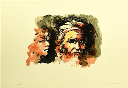 Augusto Murer VOLTI serigrafia, cm 50x70; es. XXIX/XXX firma