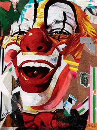 ROBERTO SCALA (1968) - Clown after Mimmo Rotella, 2020
