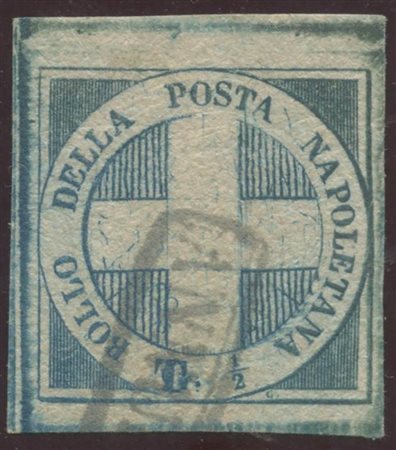 1860, 1/2t. Azzurro N.16 ''Crocetta''. (Lux) (Cert Bolaffi e Cert. En. Diena) (Cat.6500)