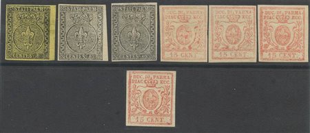 Interessante selezione di francobolli nuovi del ducato di Parma. Tutti di ottima qualità. 