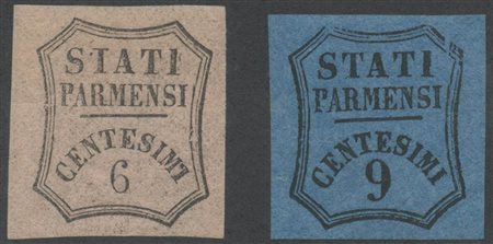 1857, N.1A Rosa Chiaro nuovo con gomma integra (Raybaudi,A.Diena) e N.2A Nuovo con gomma, linguellato. (Lux) (Cat.1050++)