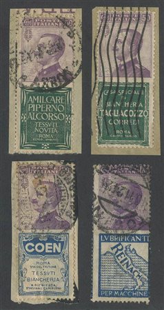 1924, pubblicitari N.10,13,14,17 usati.