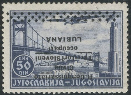 1941, Lubiana. 50d. Azzurro grigio nuovo con gomma, linguellato. Cert.A.Diena