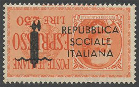 1944, 2,50L. Con soprastampa capovolta N.22aca, nuovo con gomma integra. (A+) 