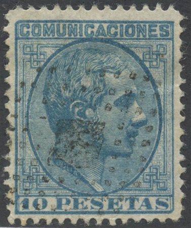 1878, 10p. Azzurro N.182, usato. (A) (500)