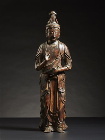  Arte Cinese - Scultura in legno raffigurante Guanyin
Giappone, XIX secolo .