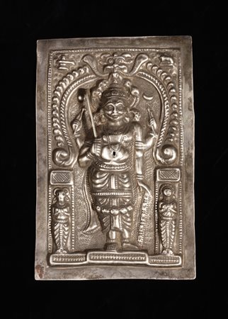  Arte Indiana - Placca in argento raffigurante Virabhadra
India del sud, XIX secolo.