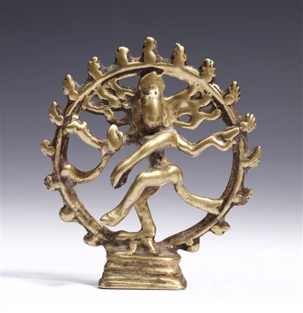  Arte Indiana - Bronzetto raffigurante Shiva Nataraja
India, XVI-XVII secolo.