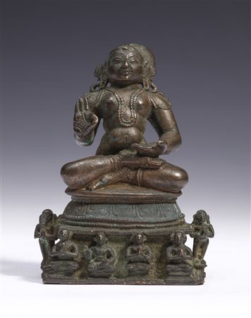  Arte Indiana - Bronzo raffigurante Swami Vedanta Desika
India meridionale, XVIII-XIX secolo.