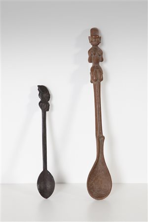  Arte africana - Due cucchiai in legno
Rep.Dem.Congo (?).