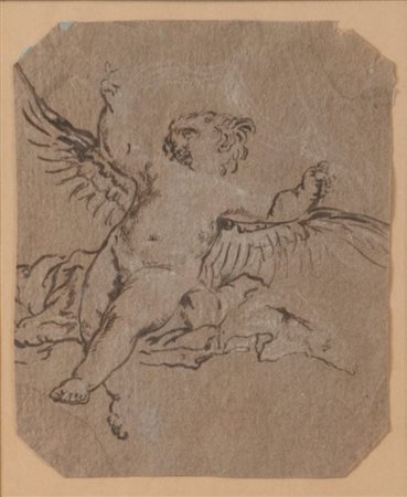 Scuola veneta del XVIII secolo. "Putto". China su carta. Cm 22,5x18,5.