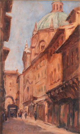 GAETANO DALL'ACQUA (Bologna 1897 - ?) "Via delle Clavature", 1947. Olio su...