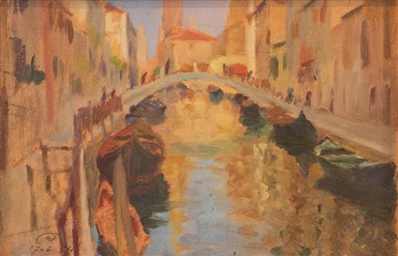 SILVIO CASAGRANDE (Verona 1884 - Venezia 1972) "Scorcio di Venezia", 1934....