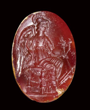 A roman carnelian intaglio. Pantheistic goddess. <br><br>1st - 2nd century A.D.