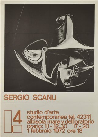 SERGIO SCANU manifesto, 70x50 cm autoprodotto da Studio d'arte contemporanea...