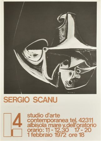 SERGIO SCANU manifesto, 70x50 cm autoprodotto da Studio d'arte contemporanea...