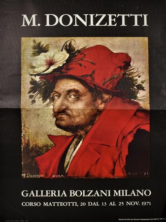 DONIZETTI manifesto, 100x68 cm realizzato dall'istituto grafico Litostampa -...