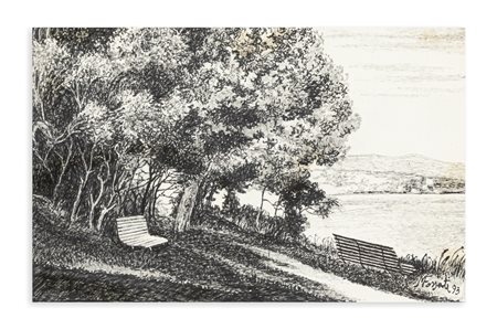 MARIO FOSSATI (1918-1999) - Celle Ligure. Giardini pubblici, 1993