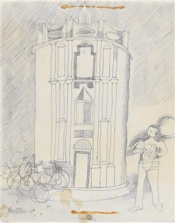 Franco Gentilini, Franco Gentilini Suonatore di fronte alla cattedrale, 1974