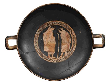 ATTIC RED-FIGURE KYLIX Attributable to the Tarquinia Painter, ca. 460 BC...