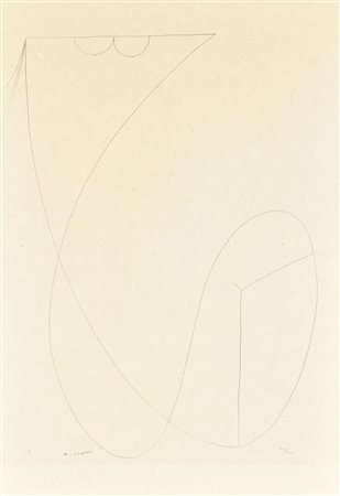 Alberto Viani NUDO FEMMINILE litografia su carta di riso, cm 63x44; es....