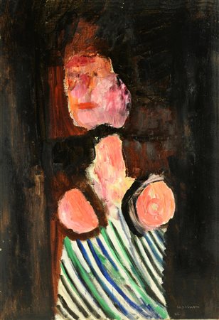 Bruno Cassinari FIGURA FEMMINILE. olio su tela, cm 70x50 1962 Firma e anno in...