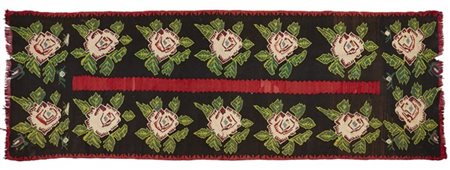 Tappeto passatoia Kilim Karabagh, Caucaso, fine secolo XIX. Decoro con rose sti