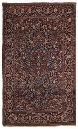 Tappeto Keshan, Persia, inizio secolo XX. Decoro con medaglione polilobato con