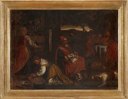 Artista del secolo XVIII, copia dai Bassano

Cena in Emmaus
Olio su tela, cm 80