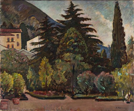 Piero Marussig , Trieste 1897 , Pavia 1937 "Il giardino della villa" 1932...