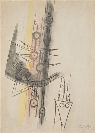 Wifredo Lam , Sagua La Grande 1902 , Parigi 1982 "Senza titolo" 1962 tecnica...