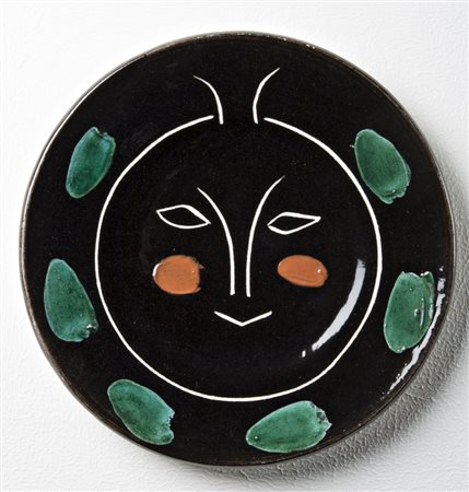 Pablo Picasso , Malaga 1881 , Mougins 1973 "Visage" piatto in ceramica, d cm...