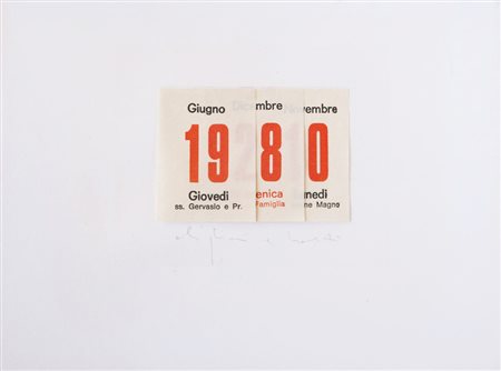 Alighiero Boetti , Torino 1940 , Roma 1994 "Calendario" 1980 collage su...