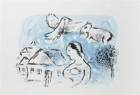 MARC CHAGALL<BR>Vitebsk (Russia) 1887 - 1985 Saint-Paul de Vence (Costa Azzurra)<BR>"Le Village"