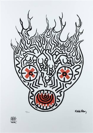 KEITH HARING<BR>Reading (USA) 1958 –1990 New York (USA)<BR>"Maschera africana"