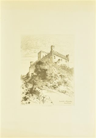 C. Chessa CASTELLO DI MONTALTO incisione su carta, battuta cm 24x19, su...