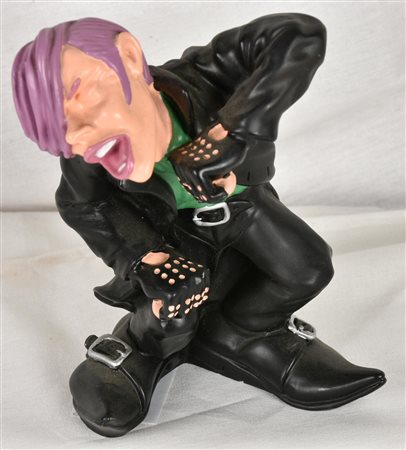 SCULTURA IN RESINA raffigurante un giovane della cultura Punk 1980 ca h cm 16