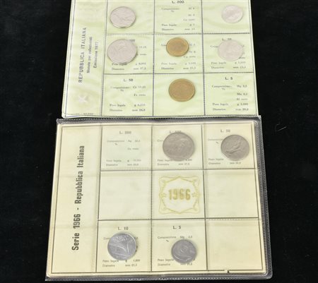 COPPIA DI SERIE COMPLETA REPUBBLICA ITALIANA un set del 1966 un set 1967