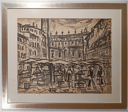 Luciano Albertini - Verona, Piazza delle Erbe, 1970