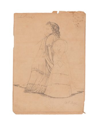 Disegno caricaturale a matita di Melchiorre de Filippis Delfico